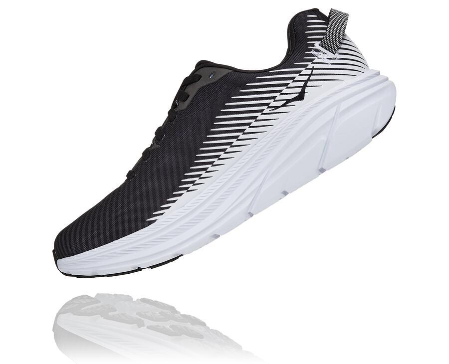 Running Shoes Mens - Hoka One One Rincon 2 - Black/White - GQJONYU-58